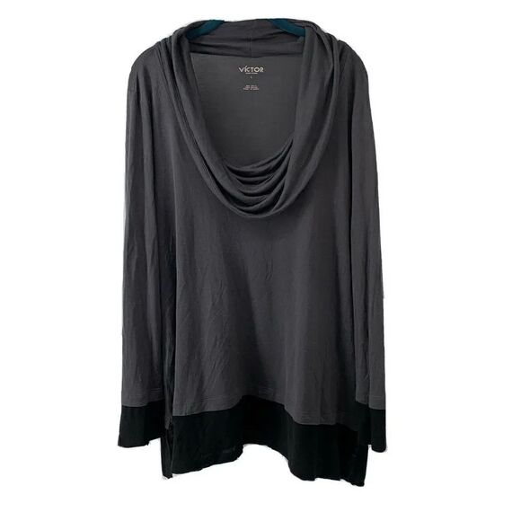 Victor Alfaro Tops - Victor Alfaro Scoop Cowl Neck Gray Top Large